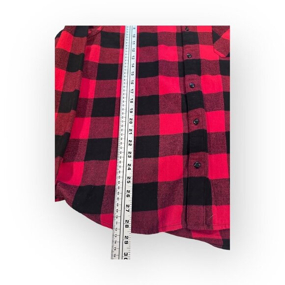 Buffalo Plaid Flannel Button Up Shirt Red and Black Public Opinion Size Mens XL - Picture 12 of 12